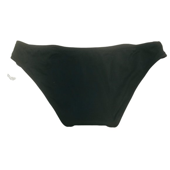 Shade And Shore Women's Sz Large 12-14 High Leg Cheeky Bikini Swim Bottom Black - Picture 2 of 8